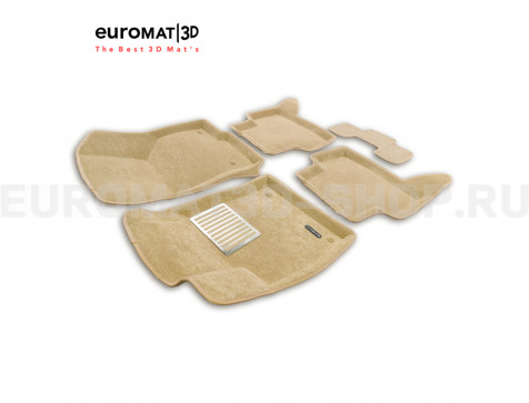 Текстильные 3D коврики Euromat3D Lux в салон для Audi A3 (2014-) № EM3D-004507T Бежевые