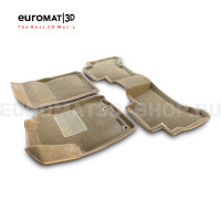 Текстильные 3D коврики Euromat3D Business в салон для Toyota Land Cruiser Prado 150 (2014-) № EMC3D-005120T Бежевые