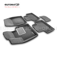Текстильные 3D коврики Euromat3D Lux в салон для Volvo XC 90 (2015-) № EM3D-005509G Серые