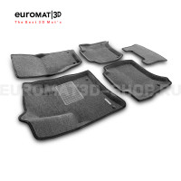 Текстильные 3D коврики Euromat3D Business в салон для Porsche Cayenne (2010-2017) № EMC3D-004101G Серые