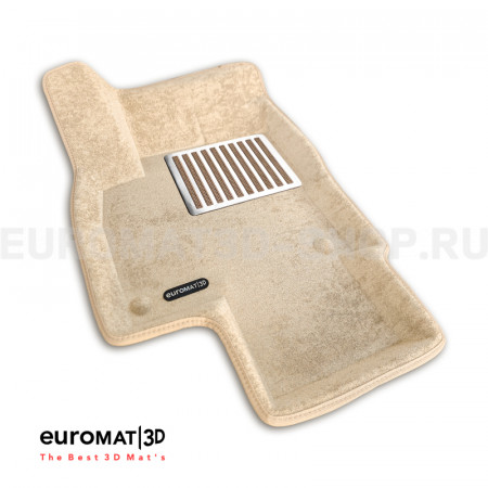 Текстильные 3D коврики Euromat3D Lux в салон для Volkswagen Tiguan (2017-2024) (Укороченная) № EM3D-005420T Бежевые