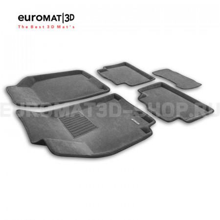Текстильные 3D коврики Euromat3D Business в салон для Chevrolet Lacetti (2004-2013) № EMC3D-001506G Серые