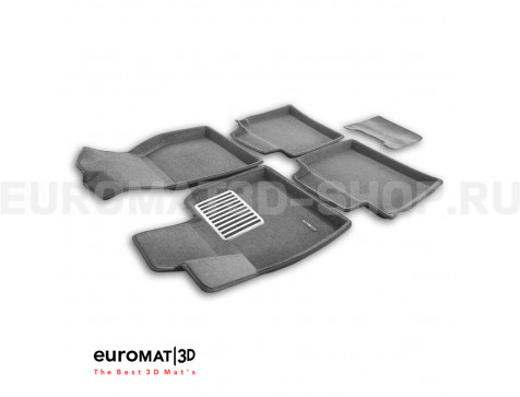 Текстильные 3D коврики Euromat3D Lux в салон для Hongqi HS5 (2019-) № EM3D-001480G Серые